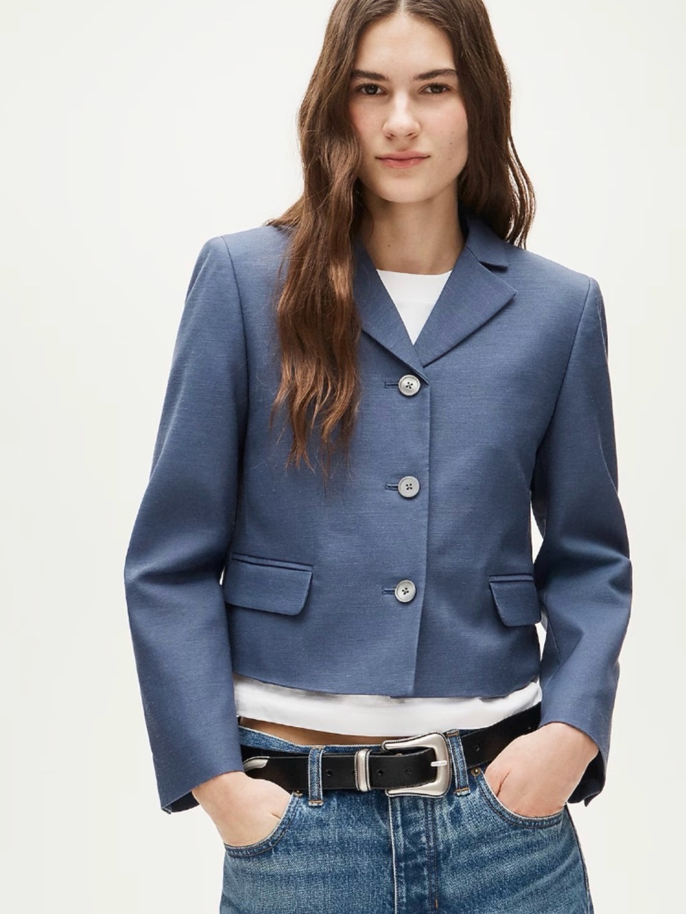 NWT J.Crew Blue Lenore Lady Blazer in Gramercy Linen Blend 20